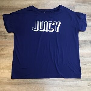 Juicy Couture Size M Sleep Shirt Top Graphic Short Sleeve Soft Knit Bl…